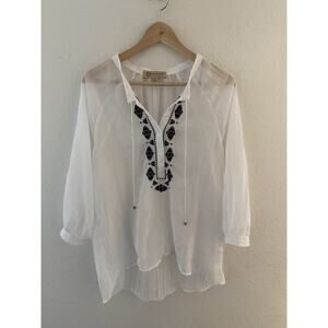 Democracy Boho Embroidered Long Sleeves Top
